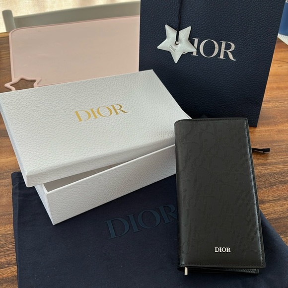 New Men’s Dior Vertical bifold wallet Black - Picture 1 of 10